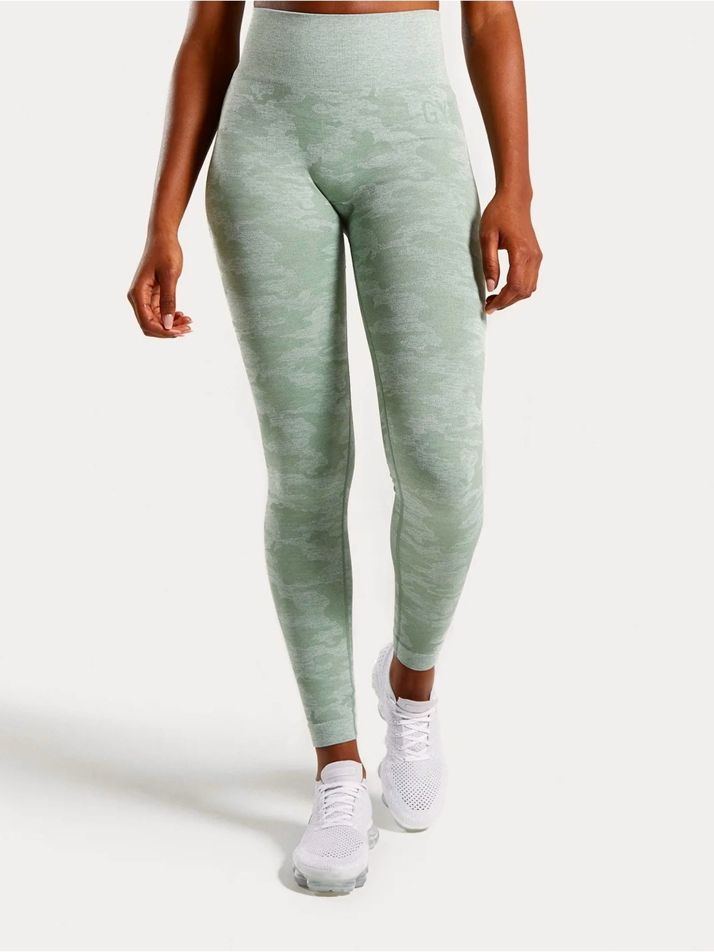 Gymshark Women’s Size M Camo Seamless Leggings Sage Green Yoga Gym